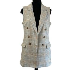 Rachel Zoe Plaid Sleeveless Vest(Size Small)